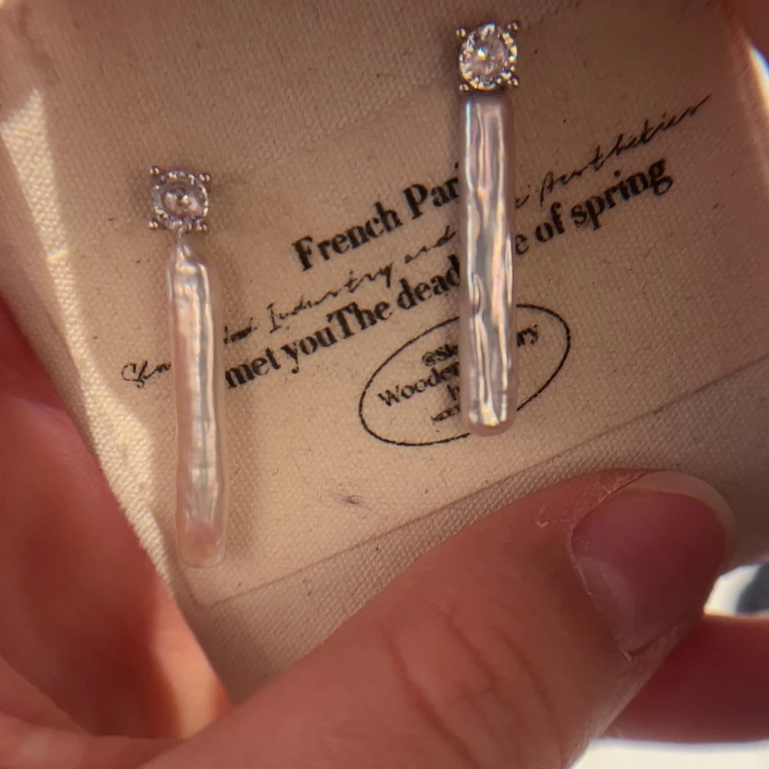 淡水珍珠耳饰银S925镶嵌