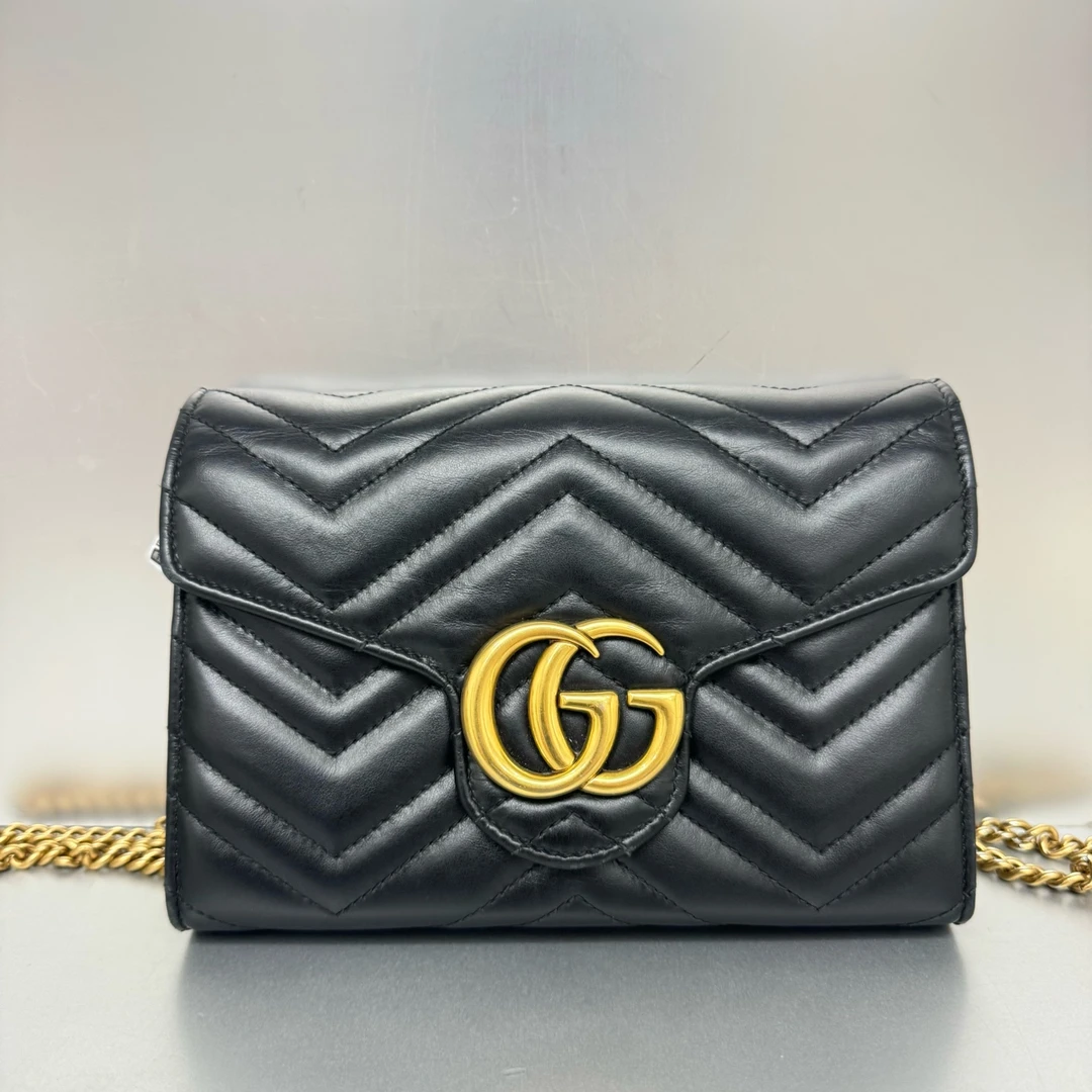 95新 GUCCI/古驰  Gucci马蒙woc黑金 97新