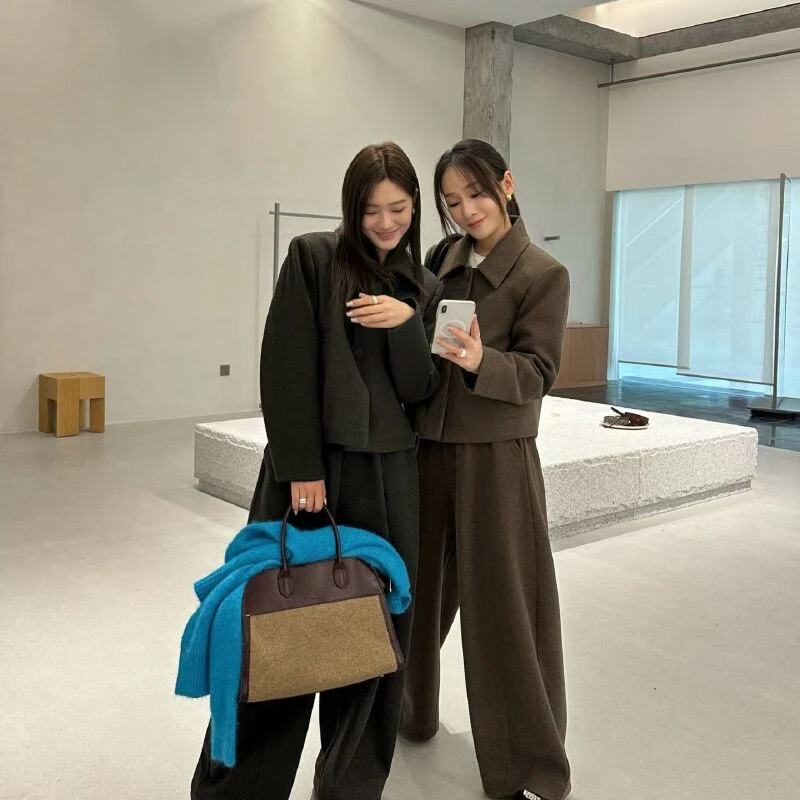 温柔瑶-三姐妹冬季福利-韩系厚料短款外套-15399