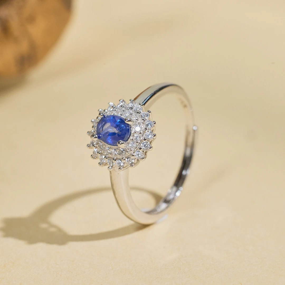 【歪歪】蓝宝石戒指*S925镶嵌W7523