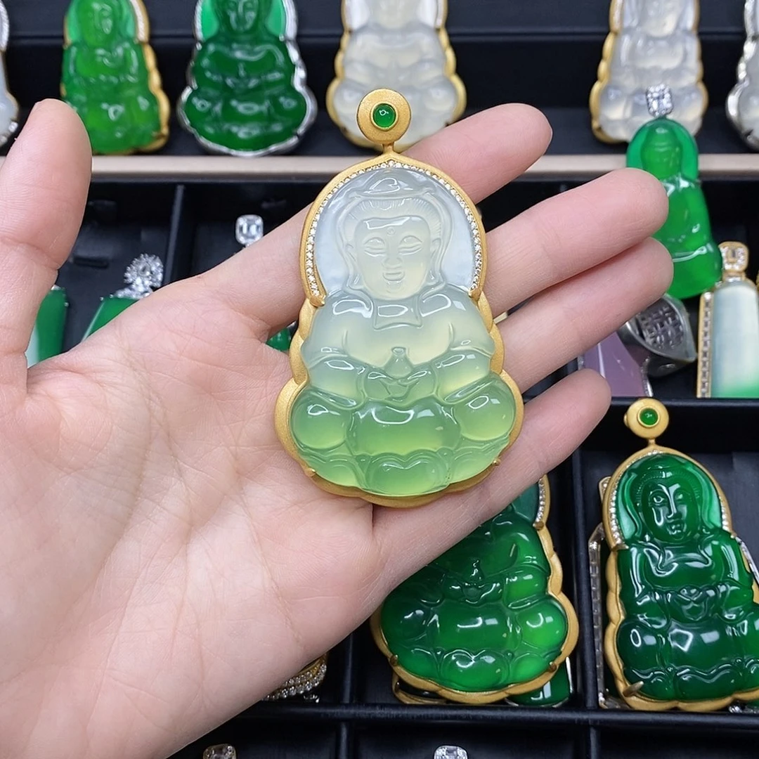 玛瑙/玉髓未镶嵌吊坠