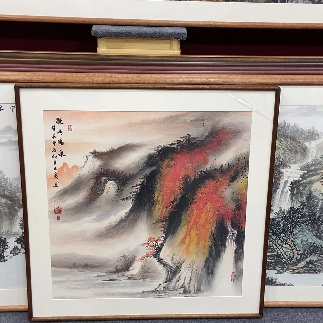 国画手绘作品带框80成80