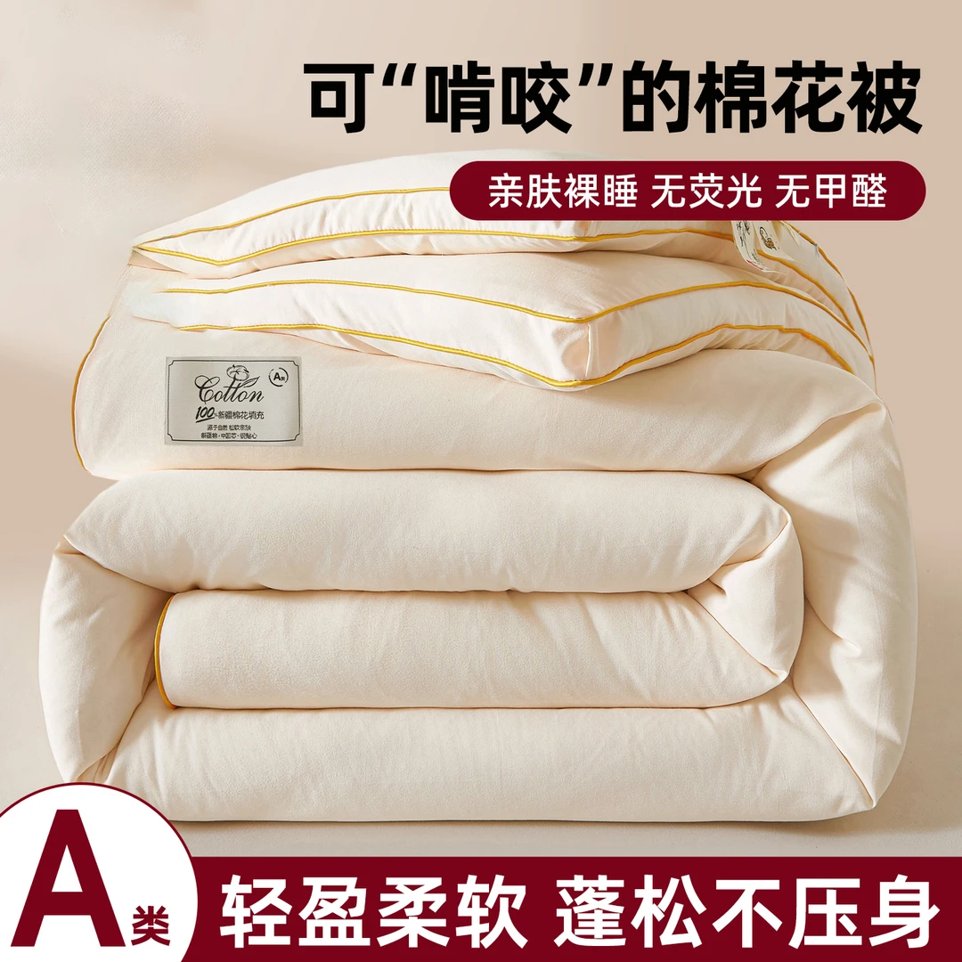 新疆棉花被冬被2025新款单人被子春秋被棉被加厚保暖被芯四季通用