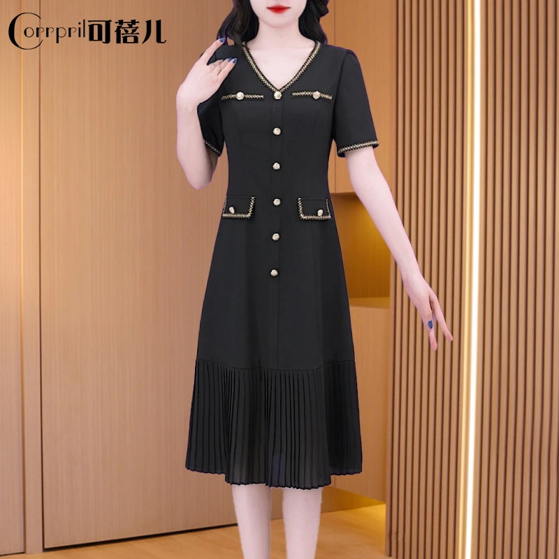 【可蓓儿】广州十三行爆款连衣裙女春夏2025新款高端大气纱料减龄妈