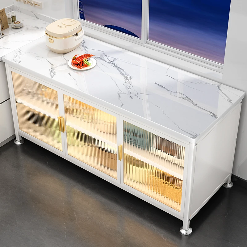 厨房橱柜岩板餐边收纳柜碗柜微波炉烤箱落地储物柜用具大全置物架