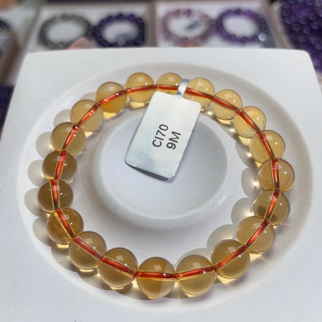 未镶嵌手串黄晶巴西高品质黄水晶9m+