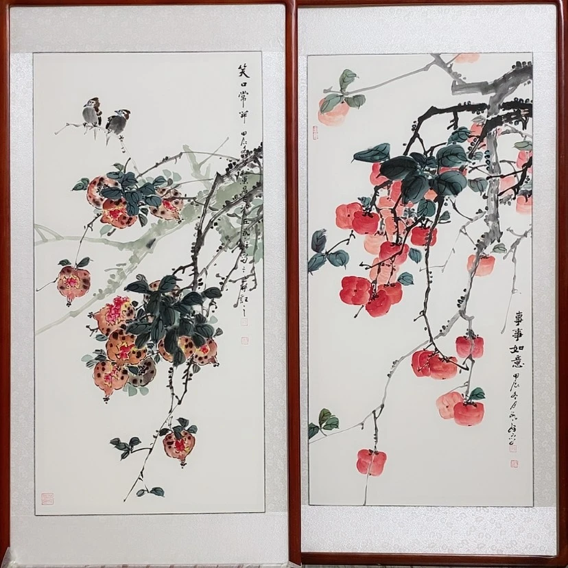 【闪购商品】国画秦****)书画作品带框125×65厘米