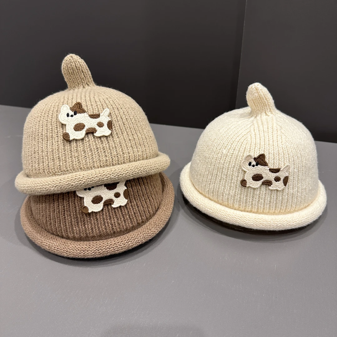 【奶萌帽】秋冬季洋气婴儿卷边奶嘴帽保暖针织男女童毛线帽冬季百搭