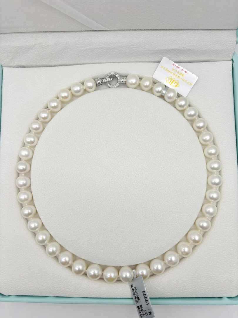 【潇潇甄选】淡水无核西子白珠项链10-12mm（带GIC大证）S925 XL-E163