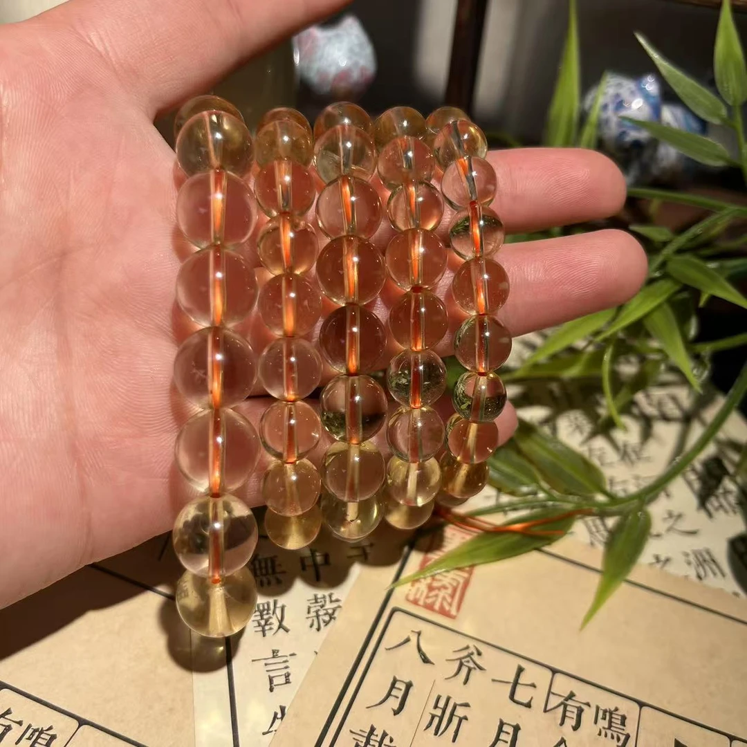 天然巴西黄水晶手串多样性发其一