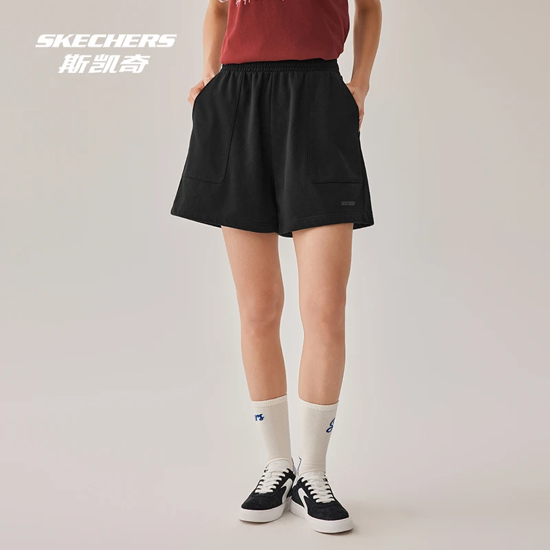 斯凯奇夏季宽松简约男女同款款时尚运动休闲舒适百搭短裤L225M184