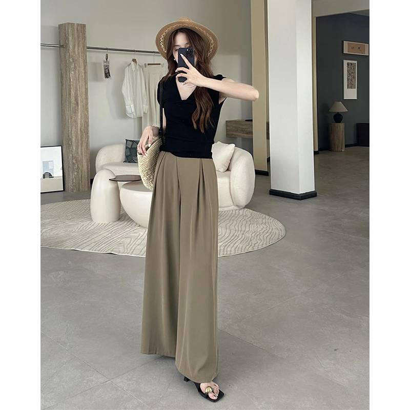 陈啾啾 修身长裤不规则薄款裤子休闲裤HBZU915832 nnassa