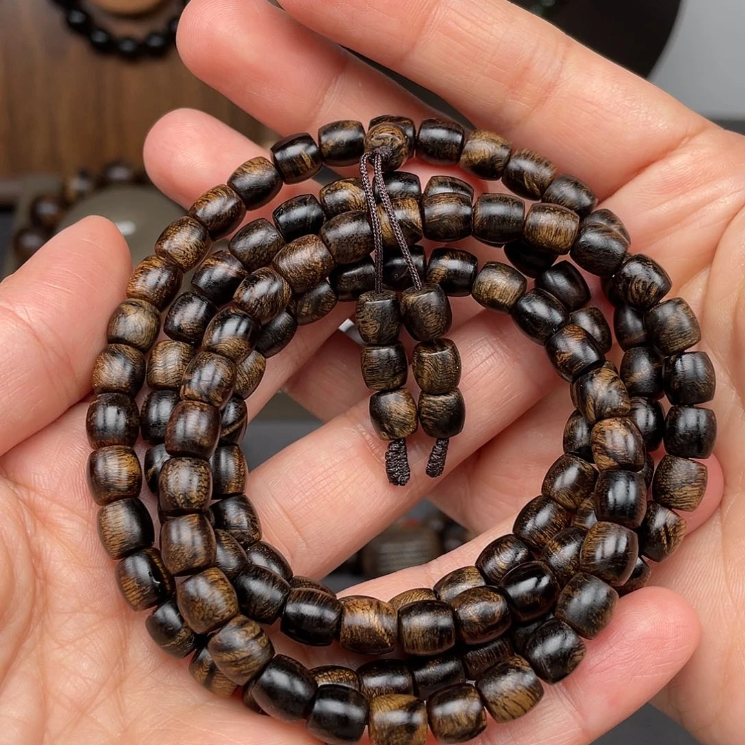 沉香手串百**花越南芽庄白棋树头瘤疤