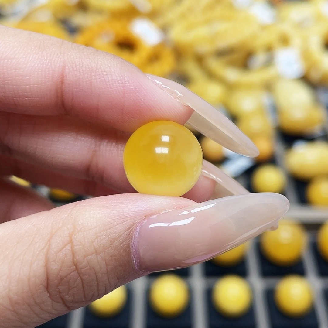 蜜蜡珠宝奇石未镶嵌叮***室13.0mm圆珠