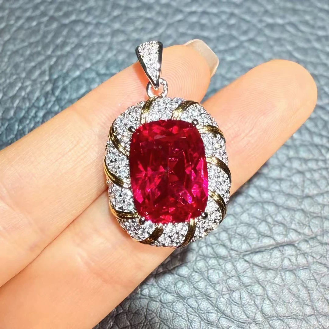 典藏轻奢-红宝石-高精切宝石吊坠YG-888