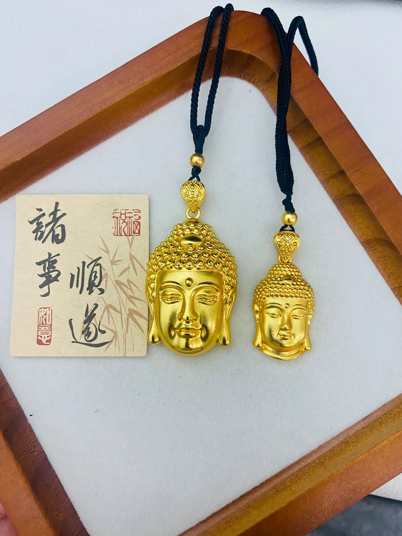 合金吊坠 实心大小佛头重工古法大日如来复古吊坠立体精工