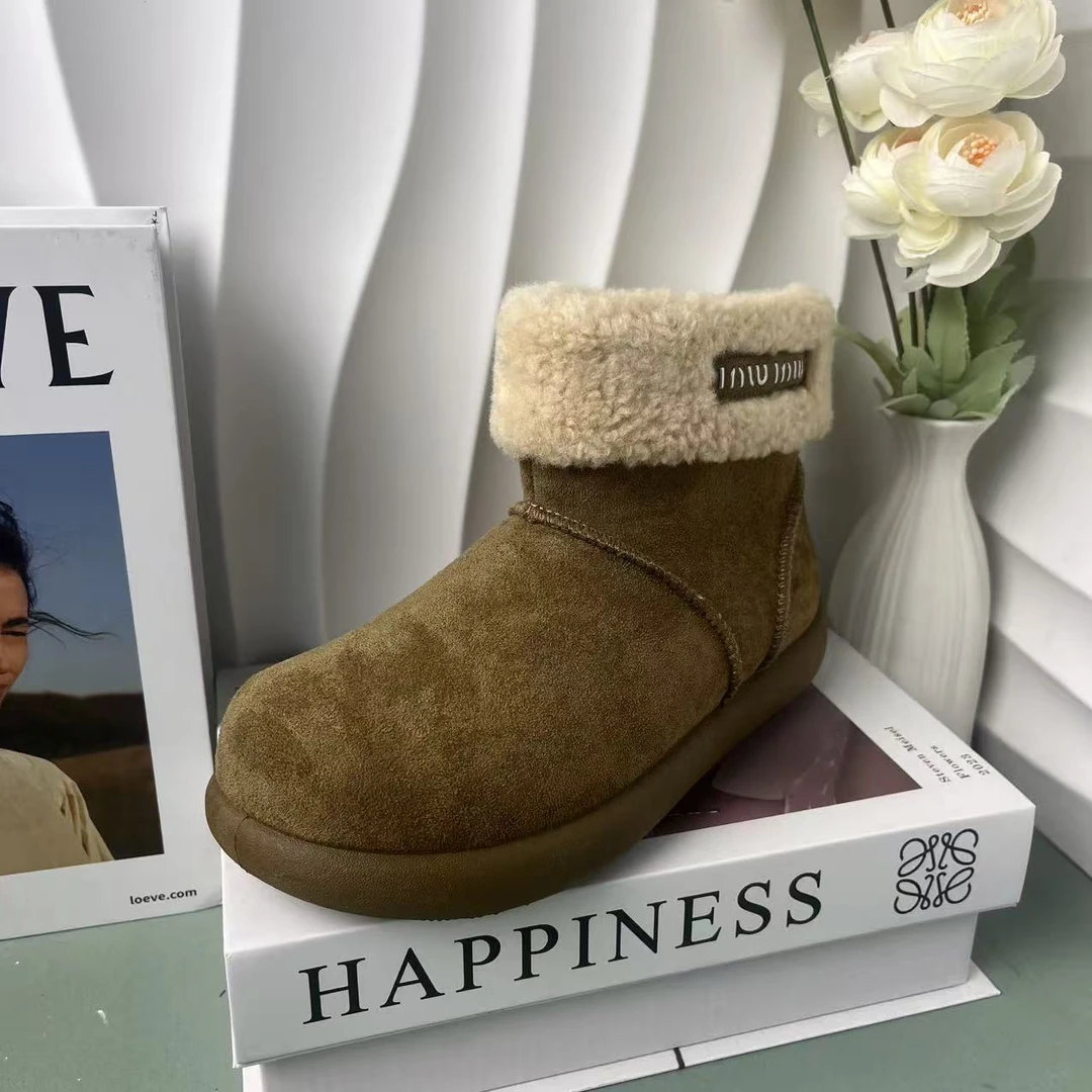 时尚百搭女式包头保暖雪地靴时尚雪地靴靴子休闲棉鞋短靴   818