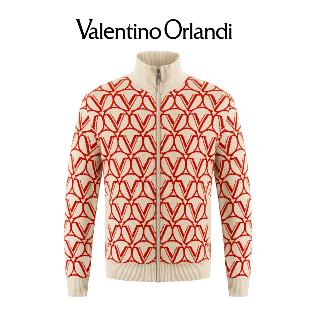 Valentinoorlandi男士秋季绵羊毛针织夹克秋冬保暖外套1VJ152200