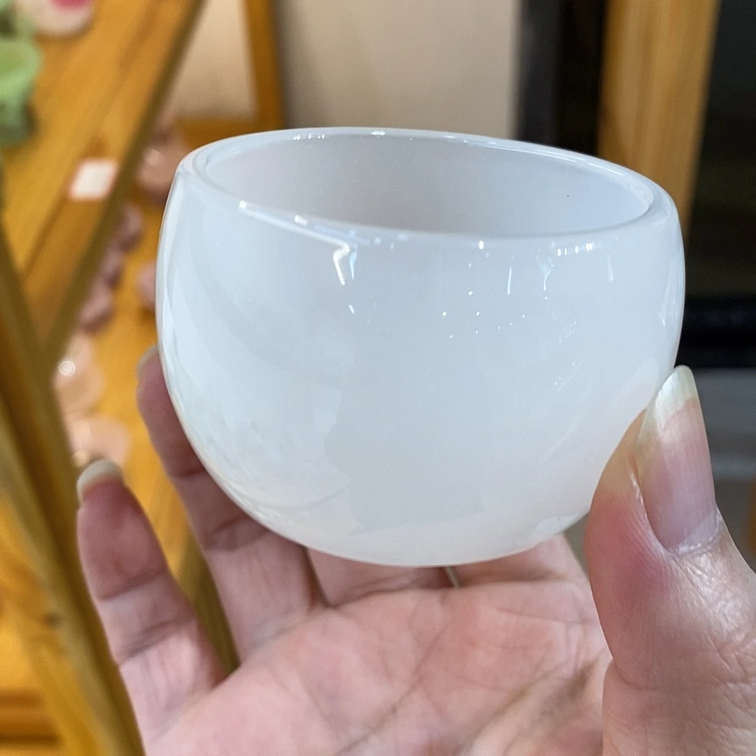 琉璃手工艺品白玉琉璃客杯