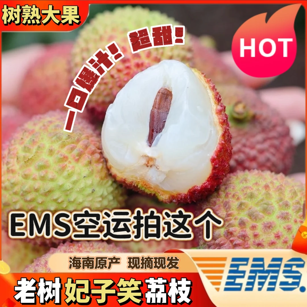 【EMS空运】正宗海南产地直发老树妃子笑荔枝A＋级新鲜果园现摘包邮