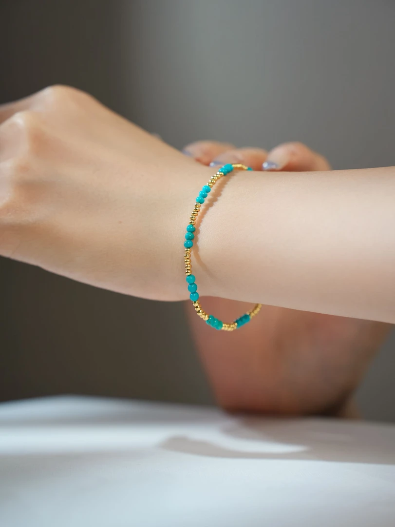 【美宁专属】绿松石美松手链（绿松约2mm）XZ0017BZ