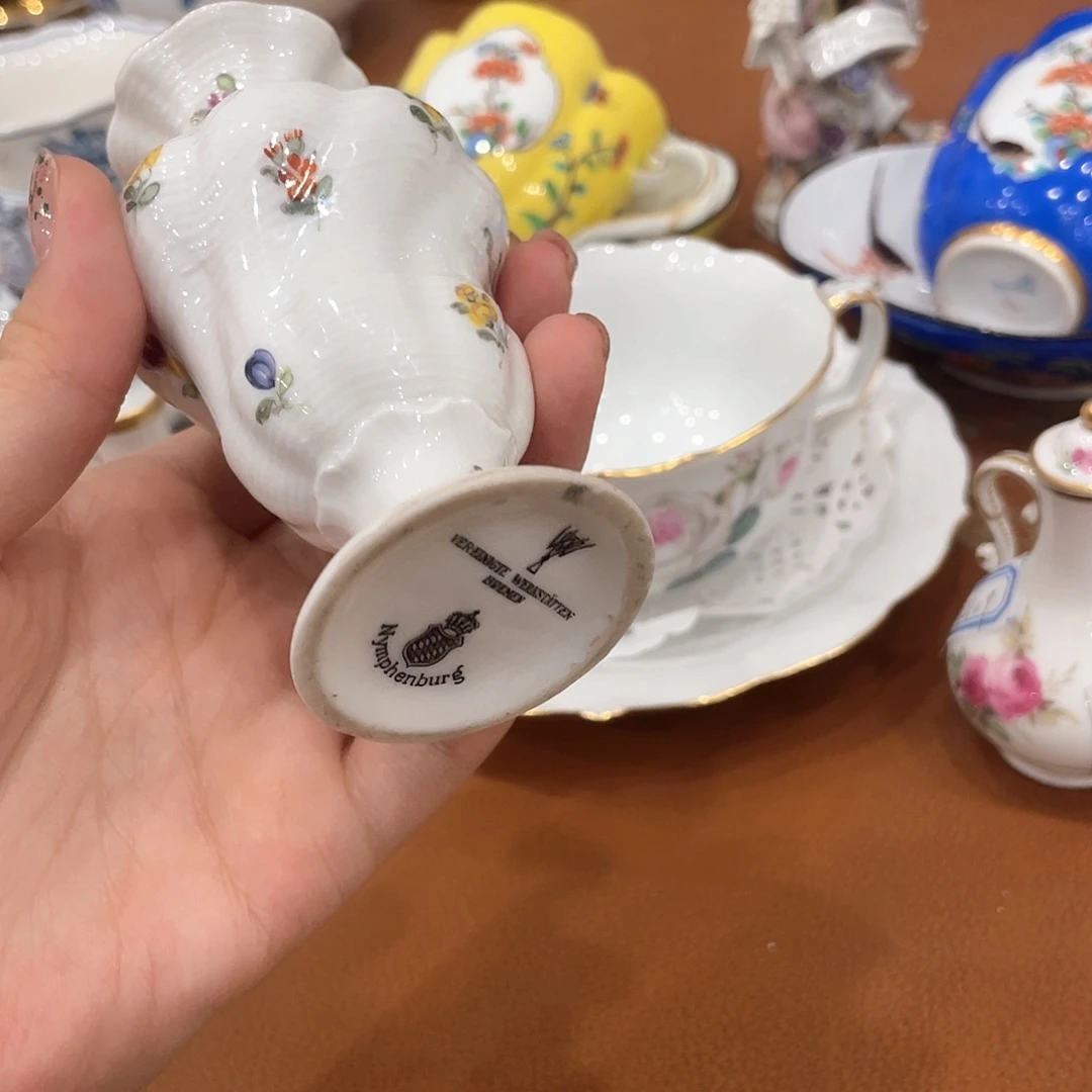 瓷片中古宁芬堡花瓶