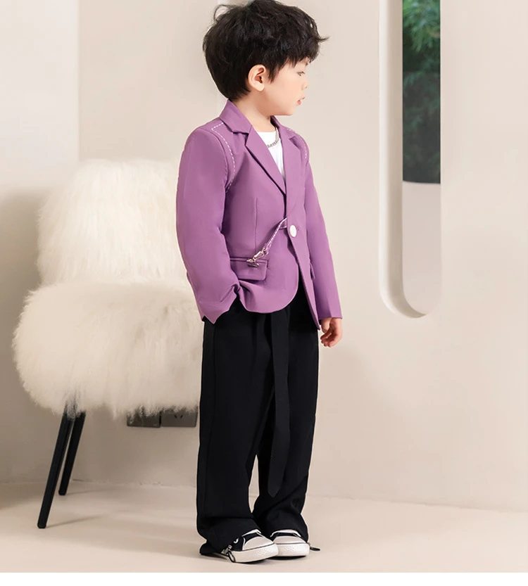 【清仓】22281紫色儿童单西