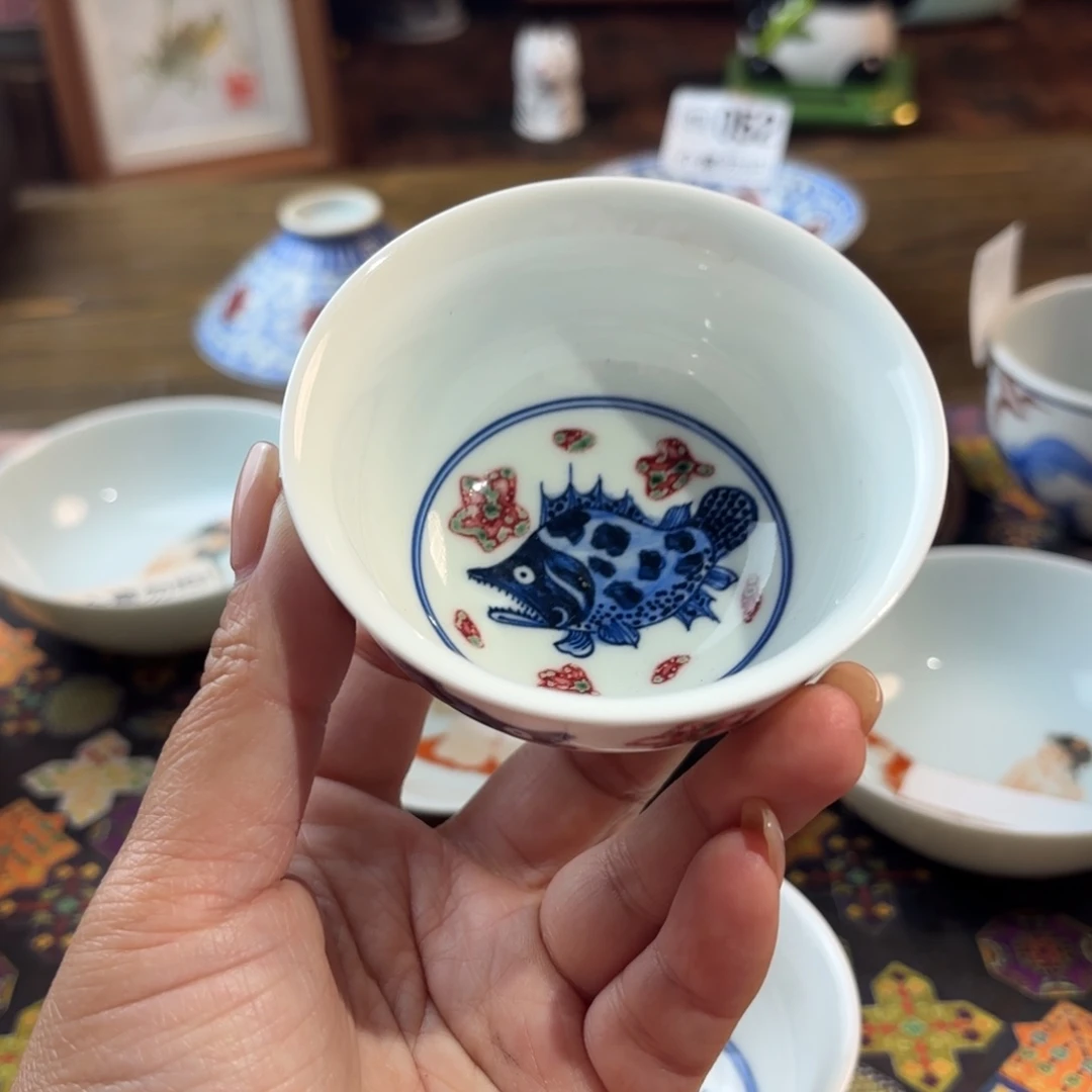 瓷孤品福利青花手绘杯杯