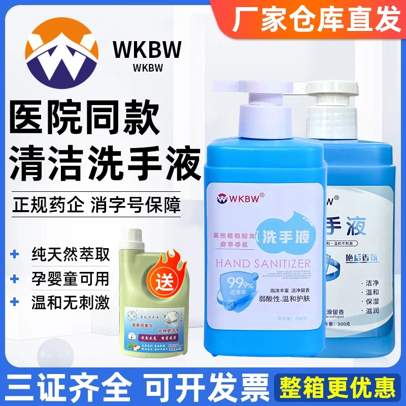 WKBW天然植物香氛洗护亲肤洗手液家用温和泡沫肤净留香组合装