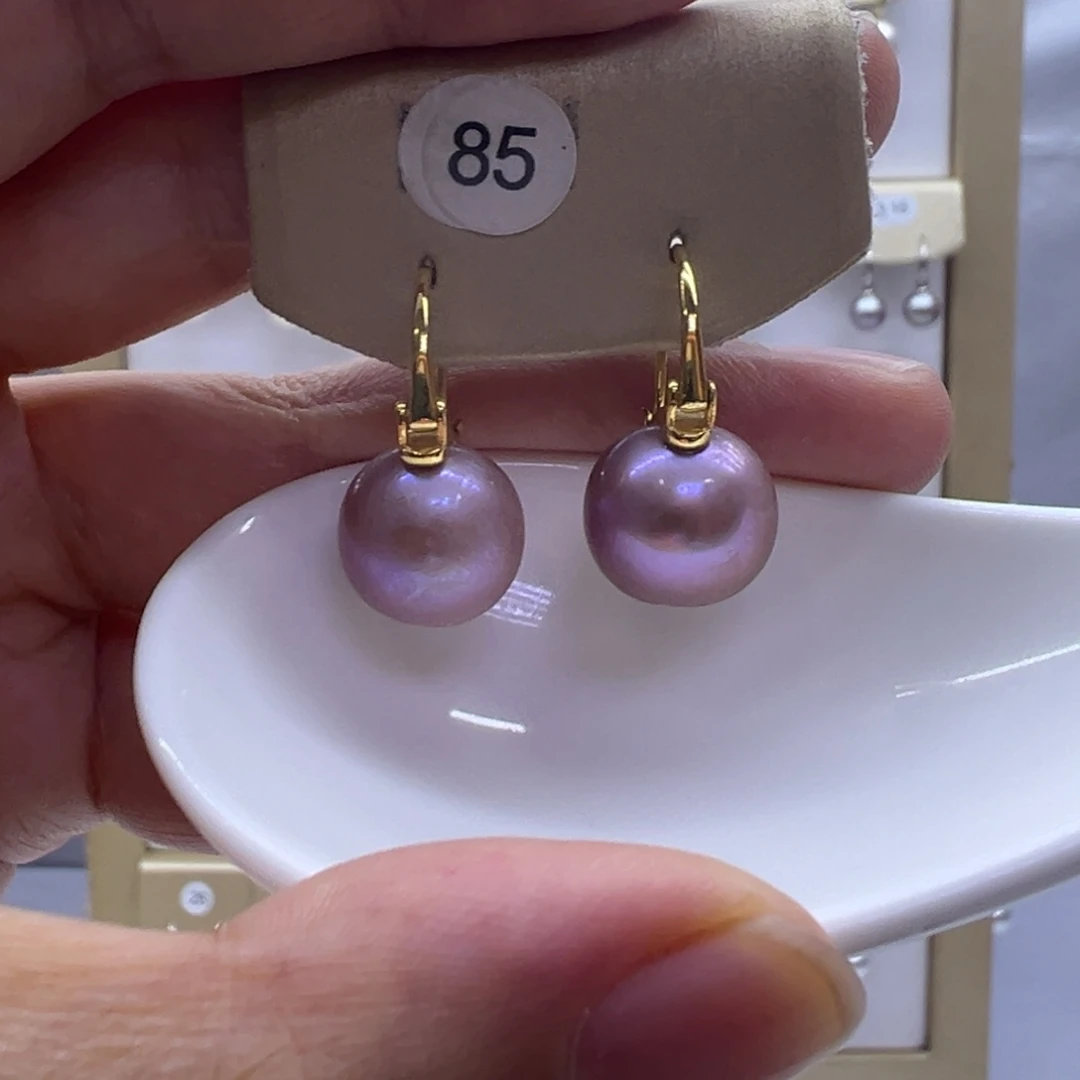 银S925镶嵌耳饰淡水珍珠