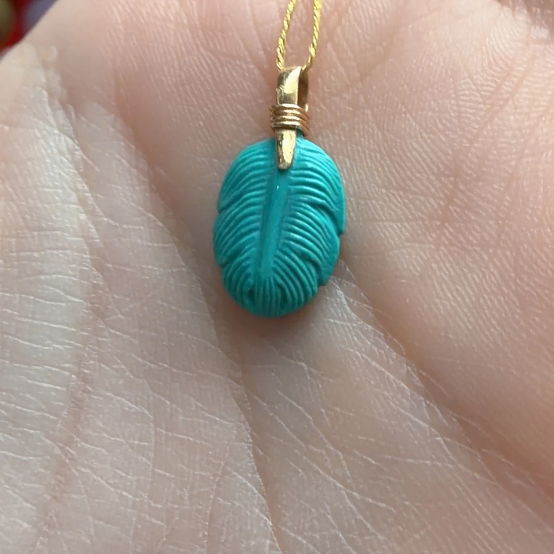 绿松石18K金镶嵌颈饰