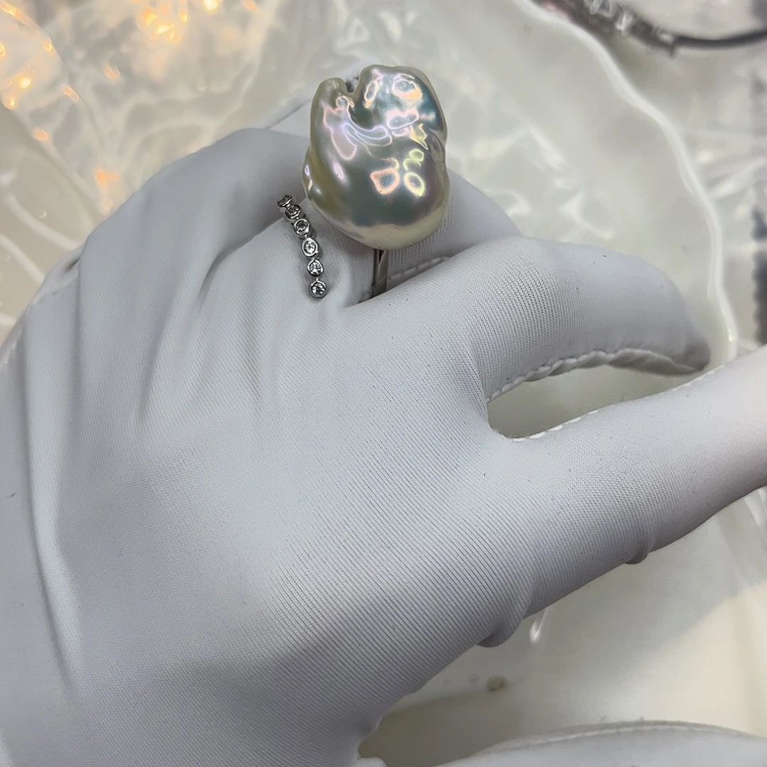 合金淡水珍珠耳饰