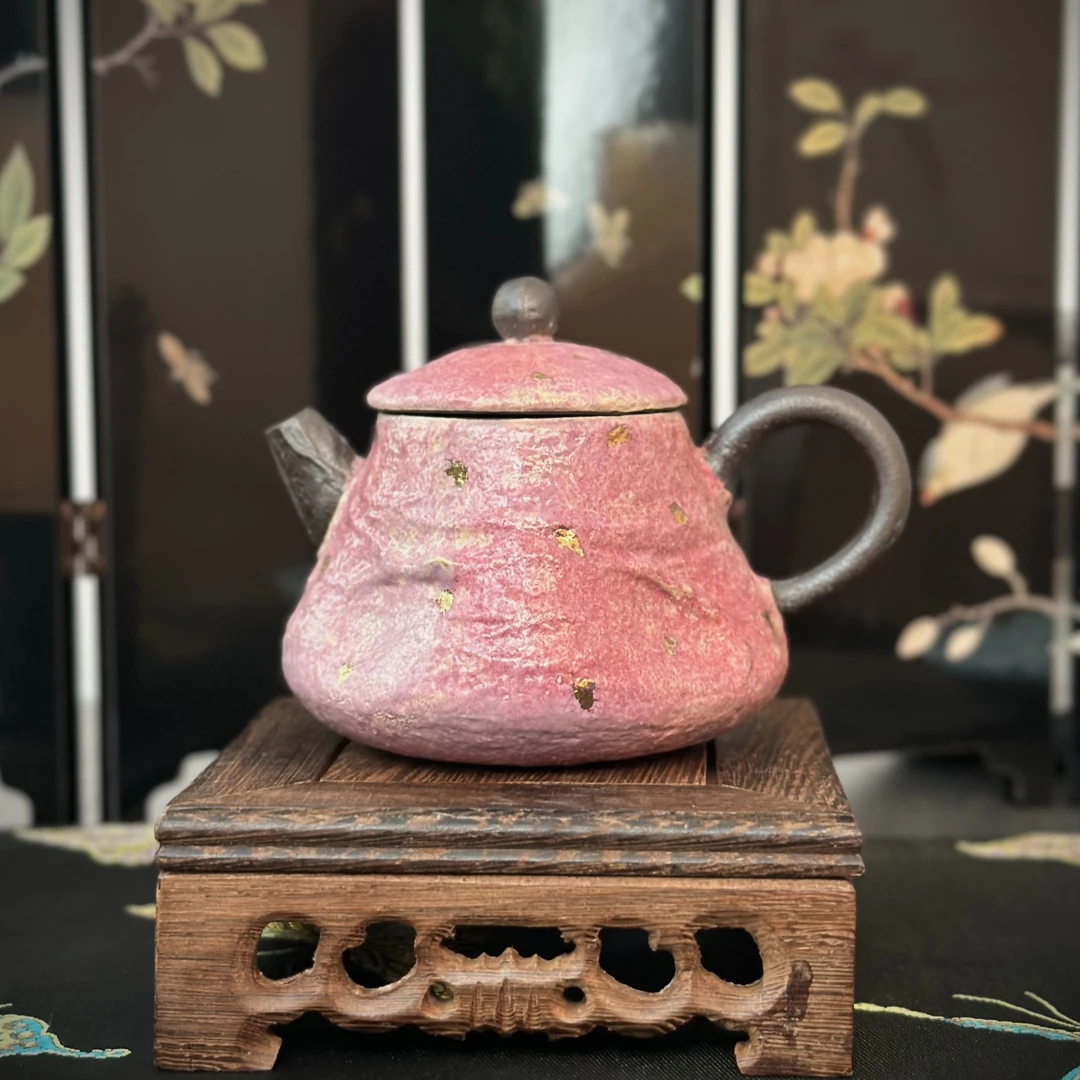 【小璟鹅】紫金岩矿-天山壶 中式复古球孔过滤茶壶粗陶泡茶壶 130ml