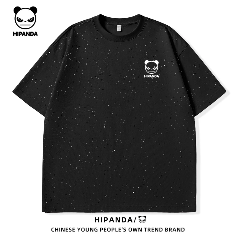 HiPanda你好熊猫满天星质感T恤男潮牌cleanfit美式复古纯棉短袖B