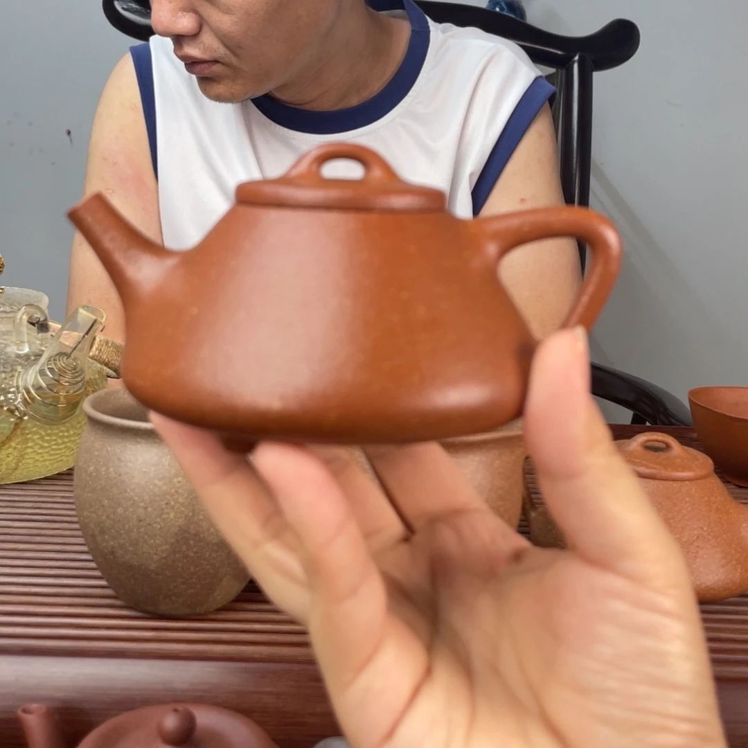 茶壶红泥预定90红降坡泥子冶石瓢200cc全手