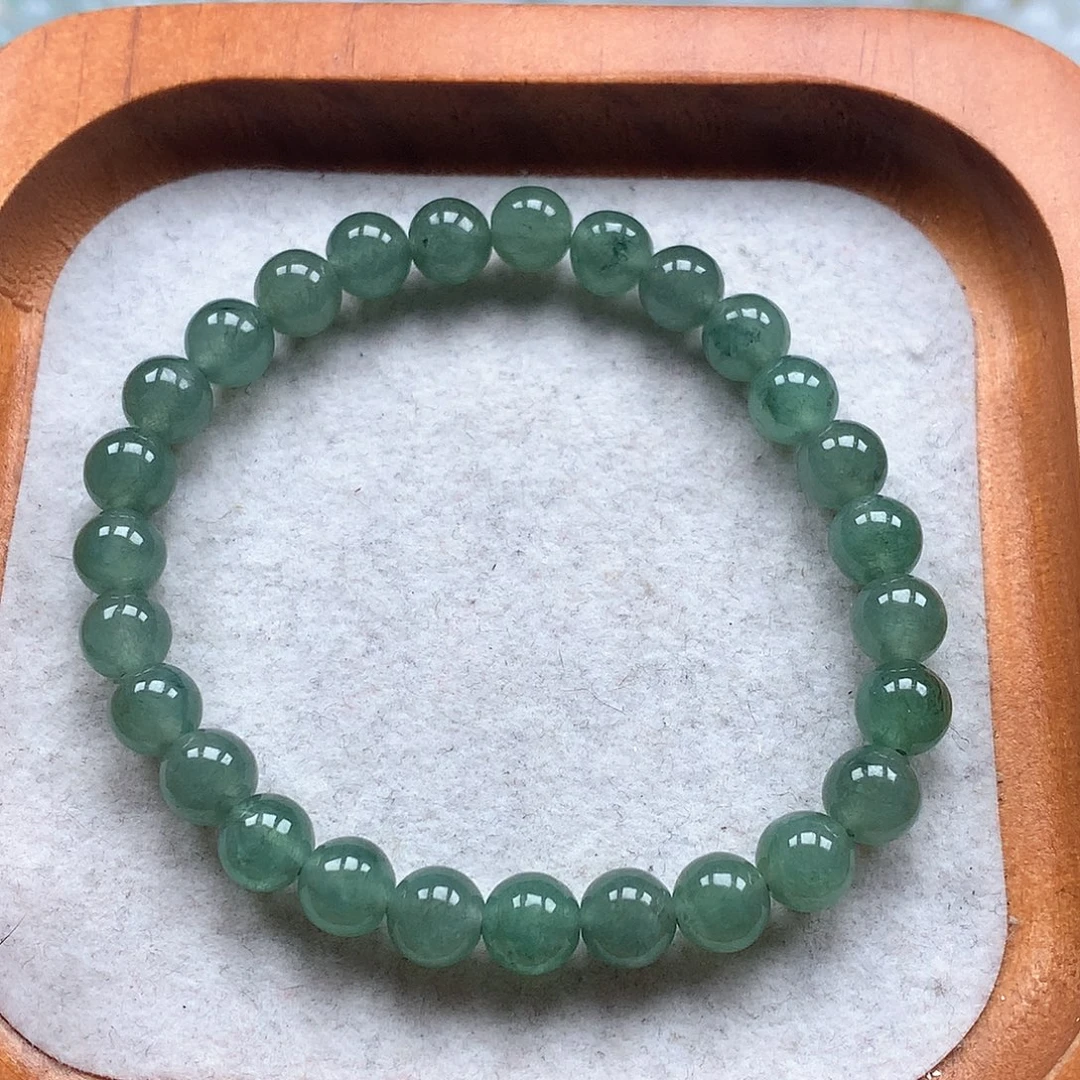 翡翠未镶嵌手串油青7.0