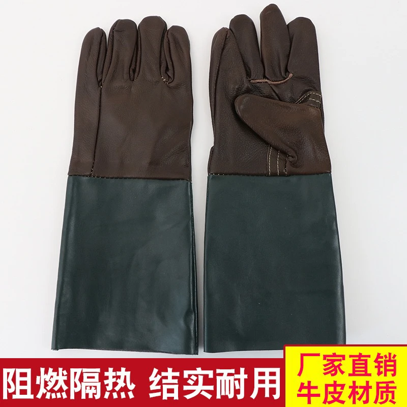 焊工专用长款防水防咬短款保暖焊工手套耐高温防飞贱皮戈防烫牛皮