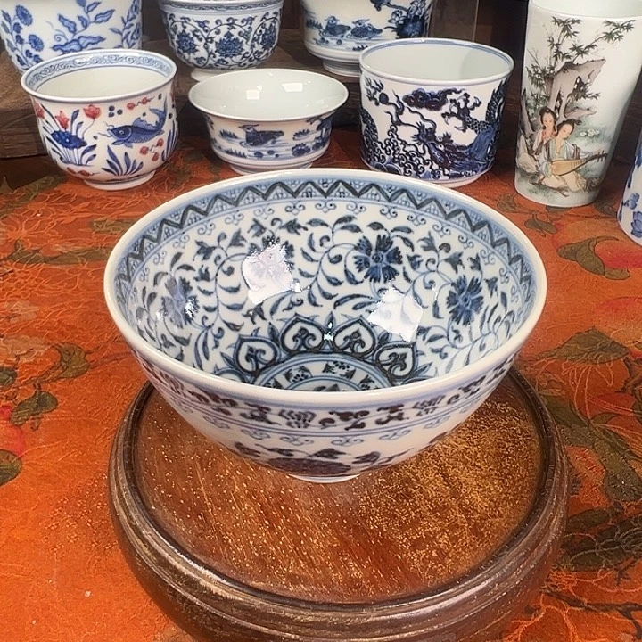 杯子陶元煦窑杂宝鸡心杯