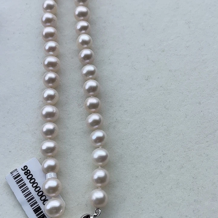 淡水珍珠颈饰银S925镶嵌卡8➕高品极光蔓塔玫瑰色