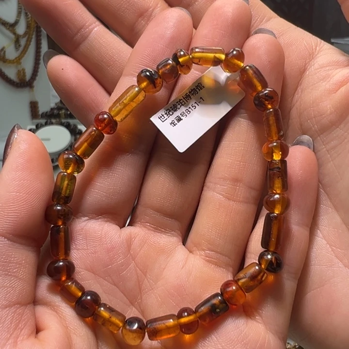 琥珀未镶嵌裸石抚顺琥珀桶珠