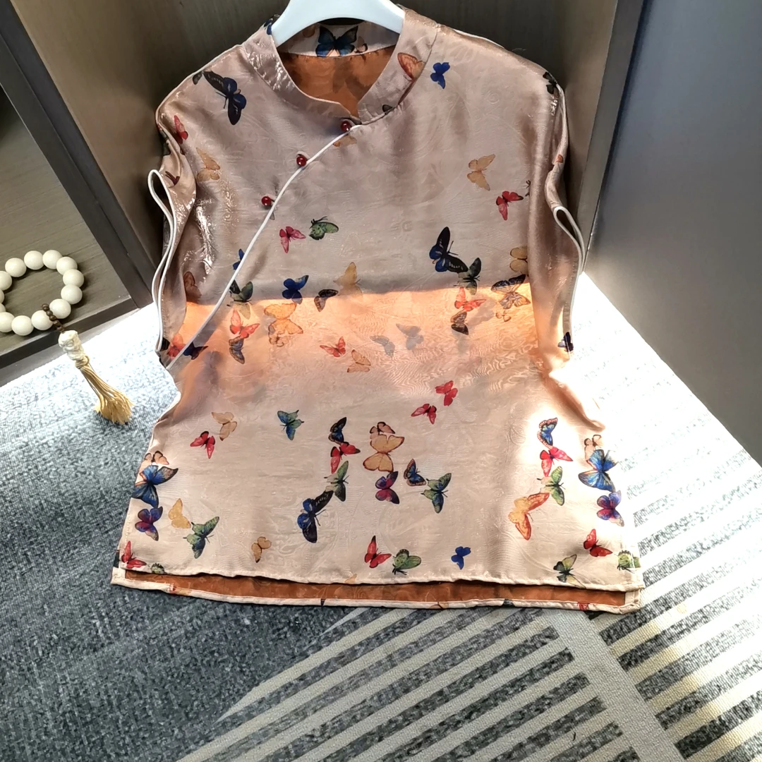 夏季浮光异色高级洋气上衣衬衫T恤703