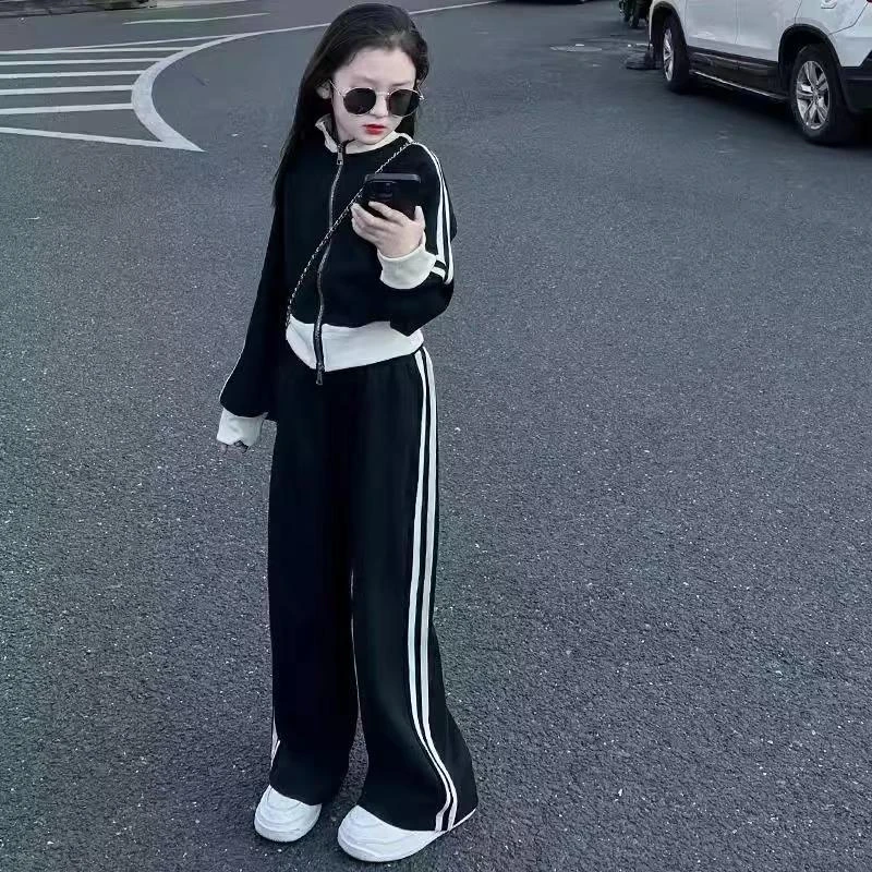 女童运动套装春秋季2025新款洋气小女孩中大童卫衣外套儿童两件套