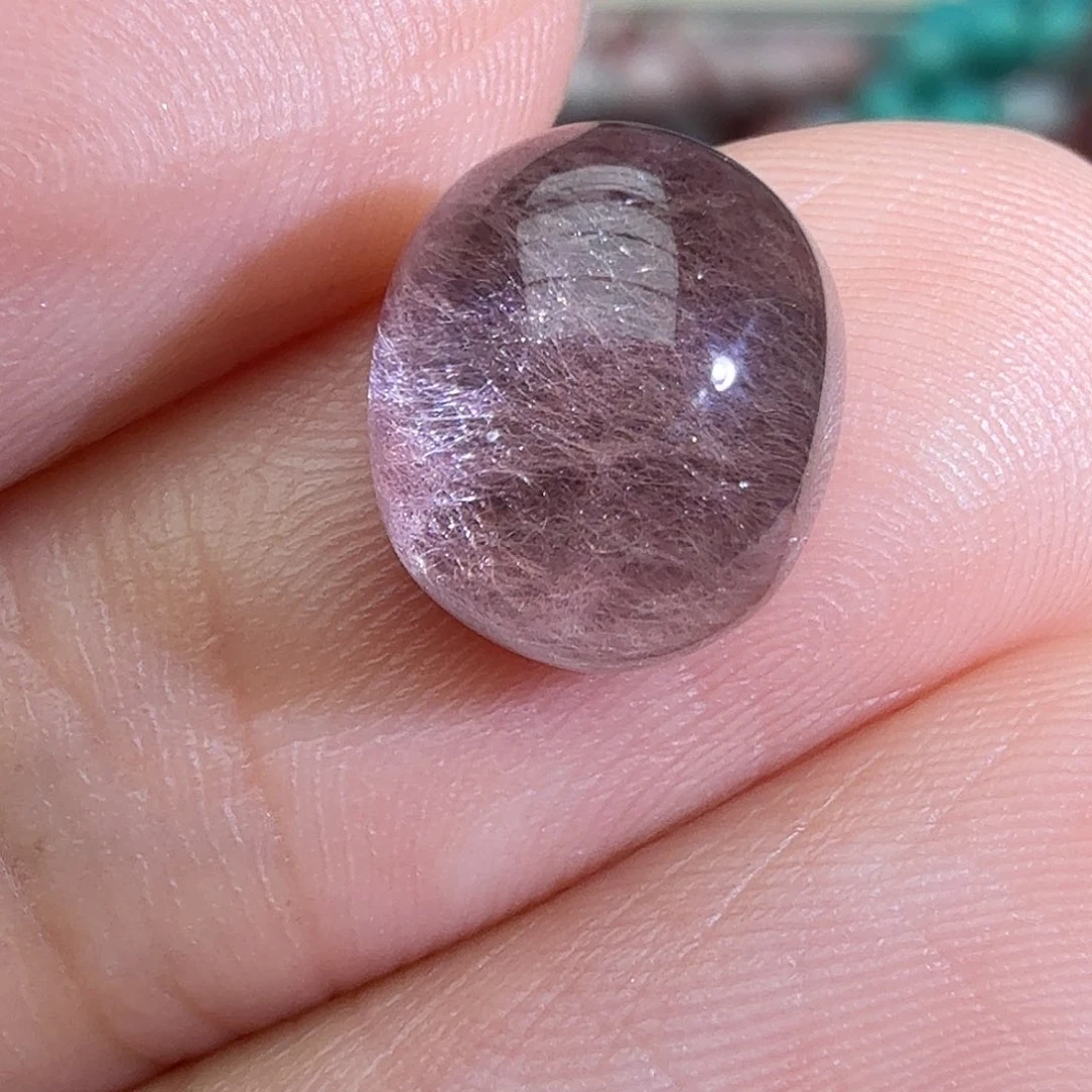 水晶未镶嵌珠宝半成品紫火焰兔毛