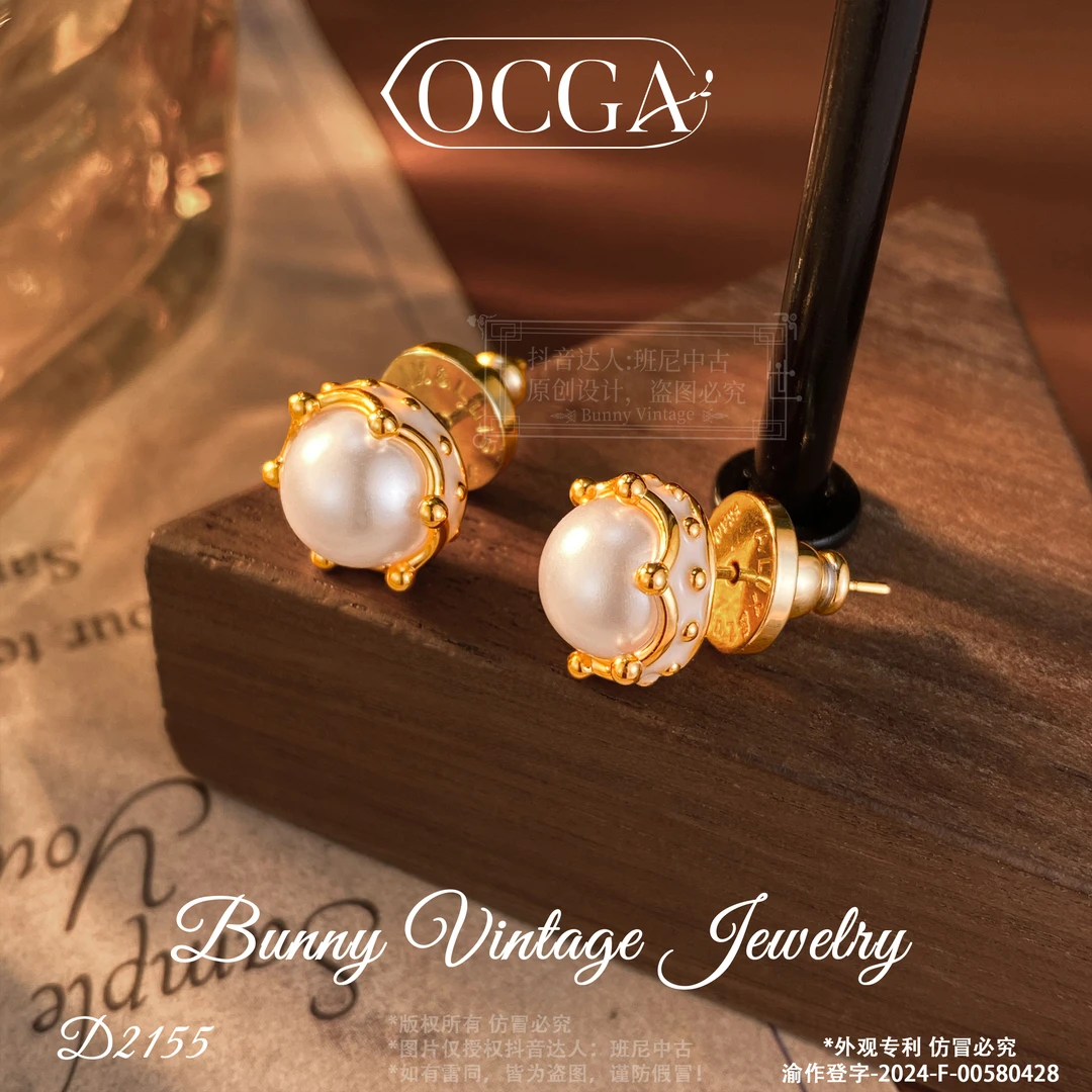 镀K金D2155 法★【公主皇冠】冬OCGA 欧斯伽斯 限定 耳钉
