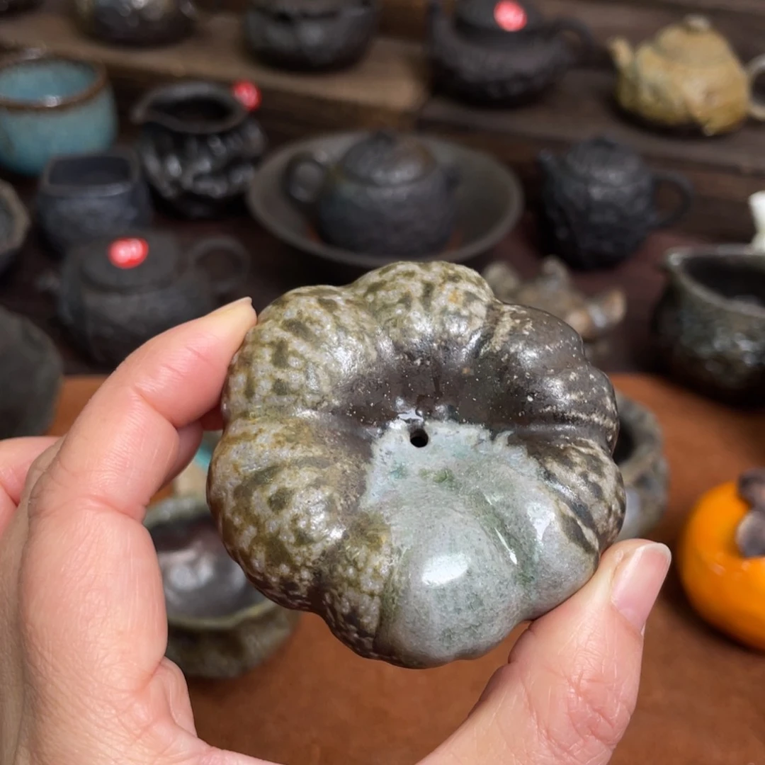 碟香插盖置茶宠柴烧手工孤品