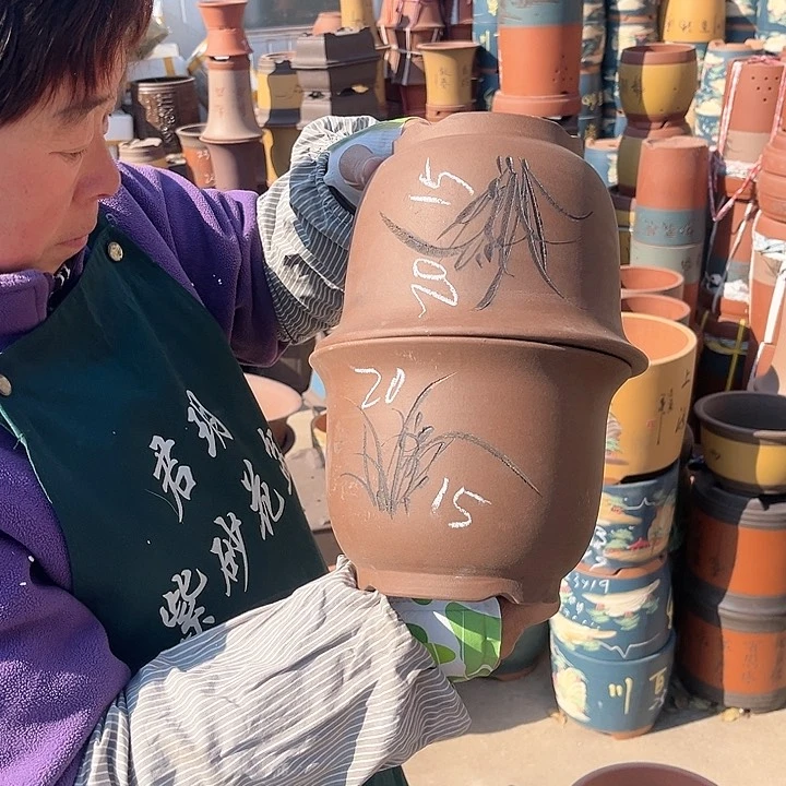 紫砂紫砂花盆也太漂亮