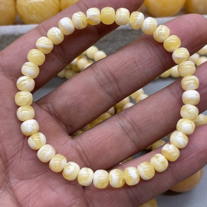 琥珀未镶嵌裸石手串