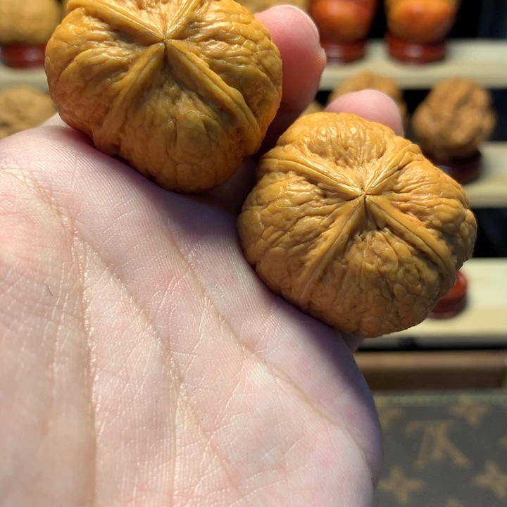 倾***国把件文玩核桃39金蟒炸四