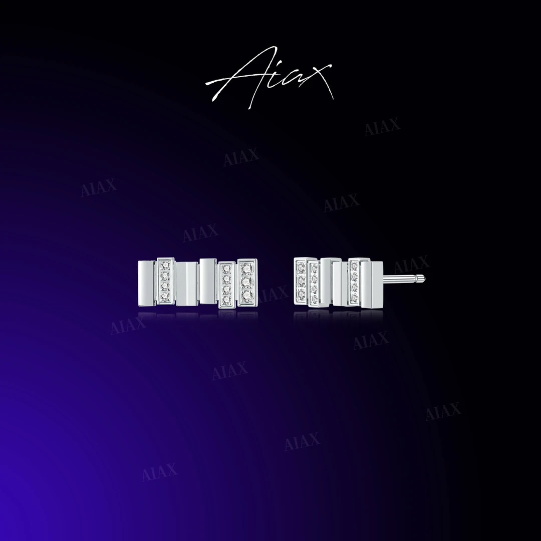 AIAX 镀K金 925银针 2025新款极简高级感方块耳环首饰女款TSL2641