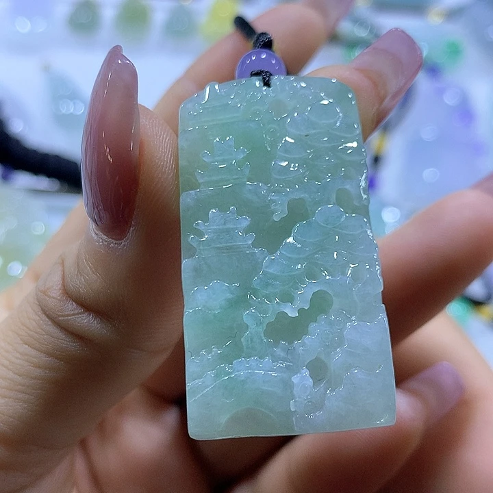 翡翠颈饰未镶嵌天然翡翠A货吊坠